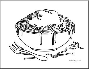 Clip art pasta coloring page i