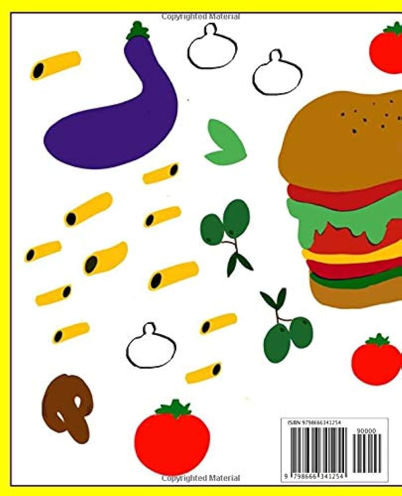 Pizza pasta hamburger and other food toddler coloring book fun with the first kids coloring activity books for toodler and kids ages