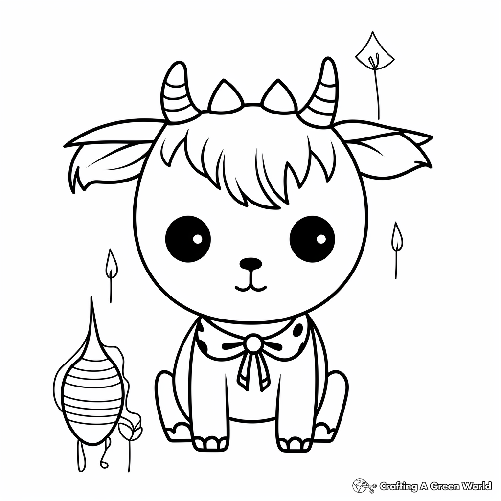 Kawaii cow coloring pages