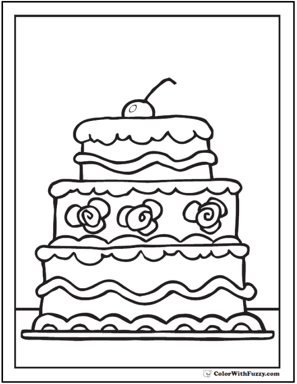 Cake coloring pages customize pdf printables coloring pages wedding coloring pages disney coloring pages