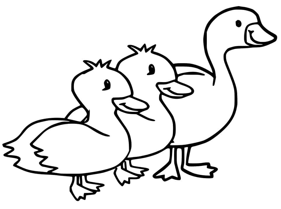 Walking duckling coloring page