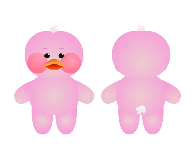 Premium vector lalafanfan pink baby duck soft toy doll paper illustration