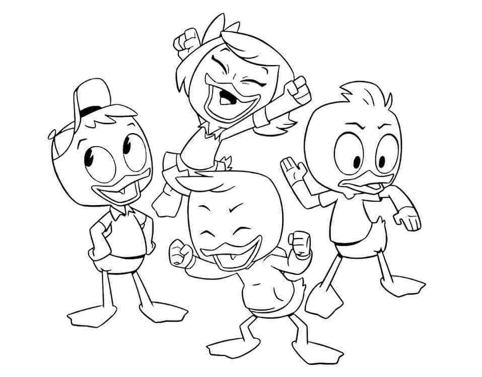 Patitos de ducktales para colorear imprimir e dibujar â