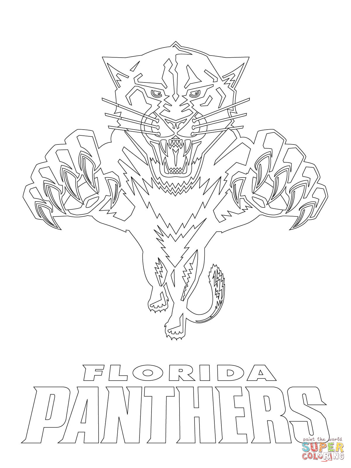 Florida panthers logo coloring page free printable coloring pages