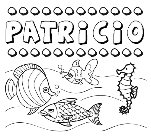 Desenhos do nome patricio para imprimir e colorir as crianãas