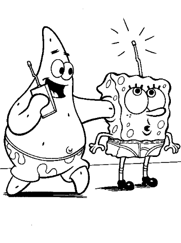 Sponge bob with his friend patrick star coloring page free printable coloring pages