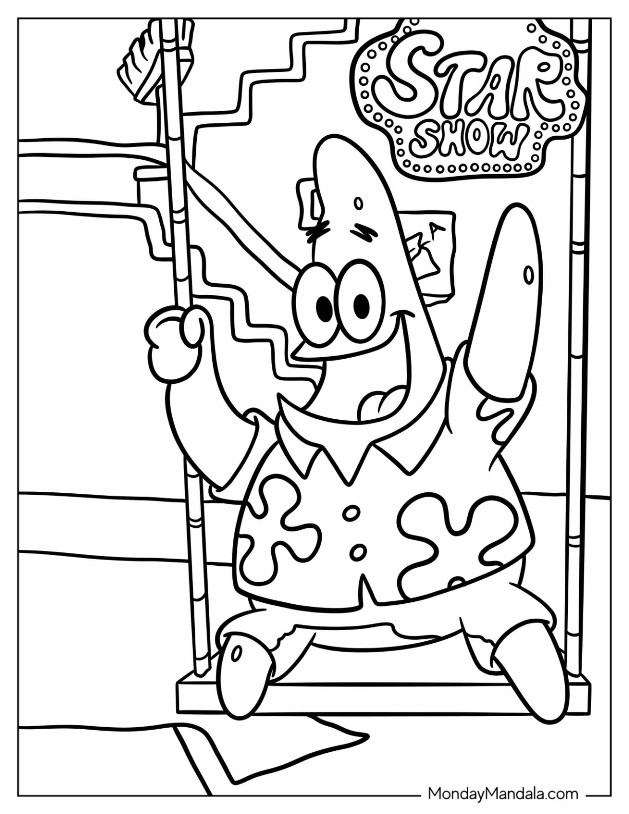 Patrick star coloring pages free pdf printables