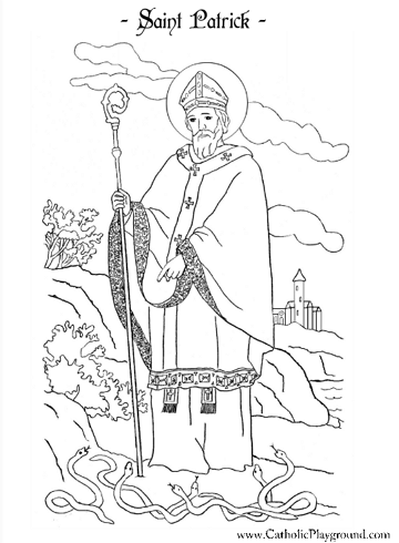 Saint patrick coloring page march th â catholic playground