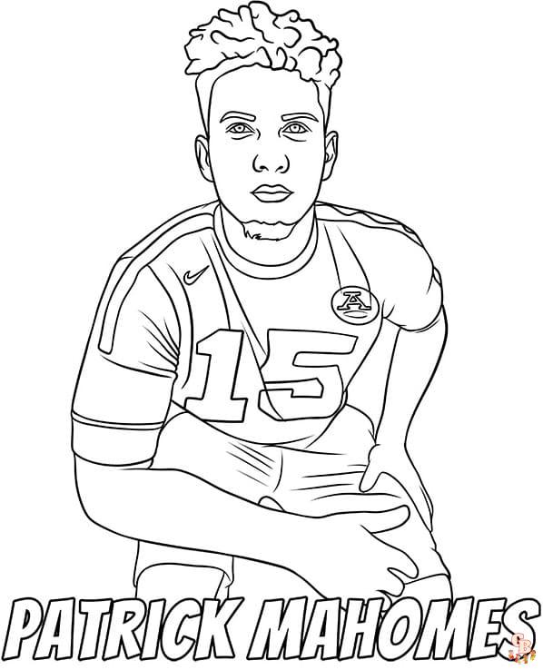 Printable patrick mahomes coloring pages free