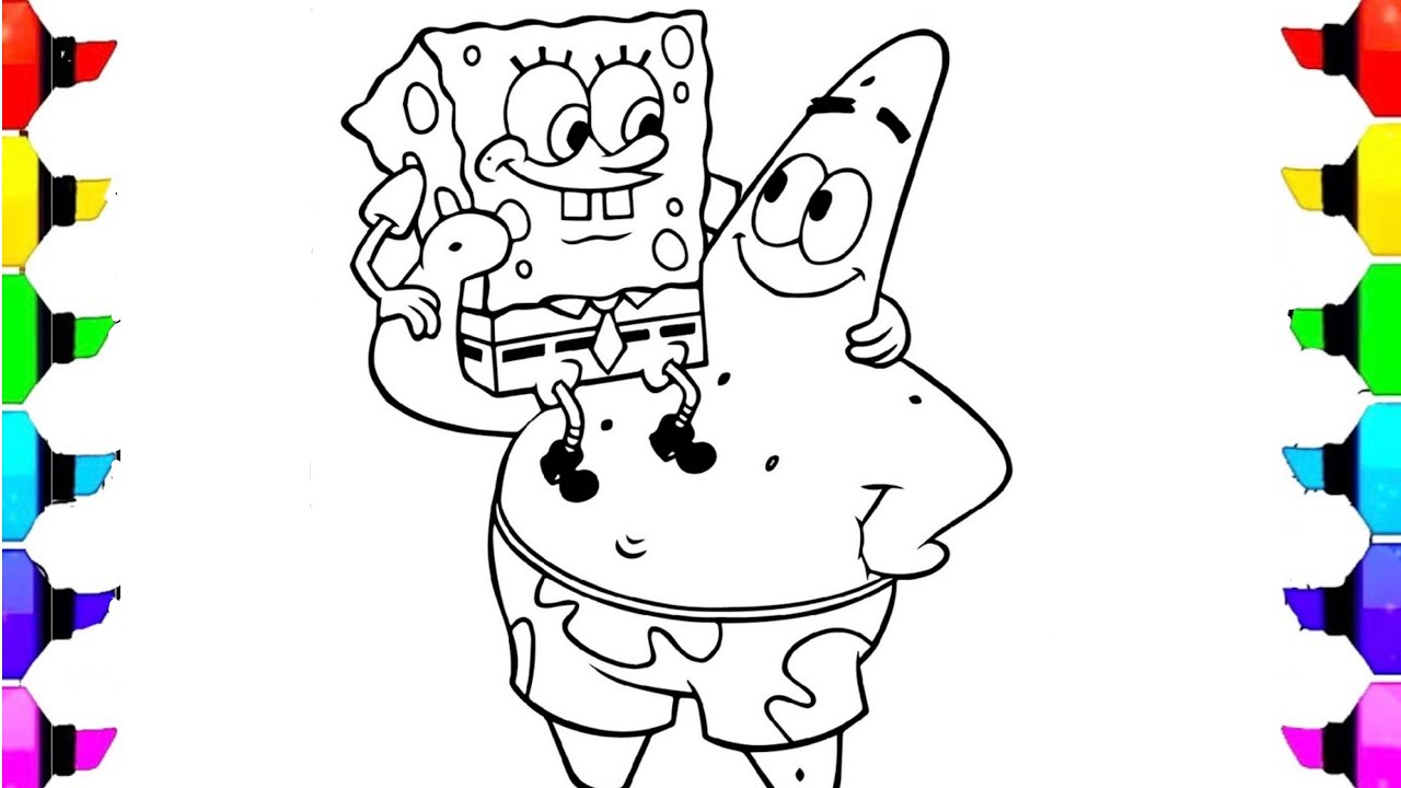 Ð spongebob and friend patrick coloring page color your favorite characters with usic