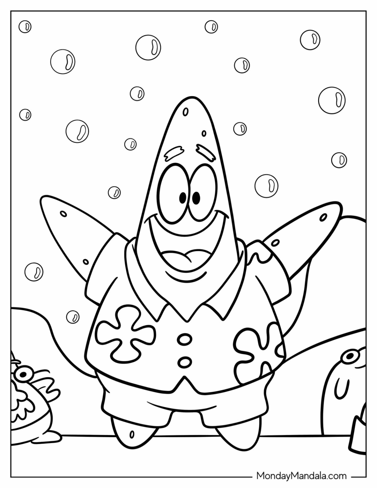 Patrick star coloring pages free pdf printables