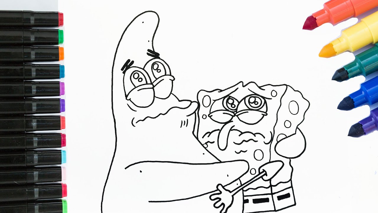 Spongebob patrick cries coloring pages spongebob squarepants coloring pages