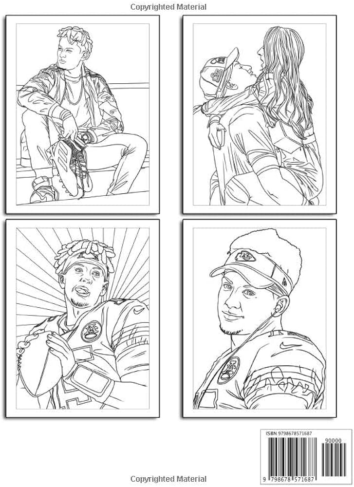 Patrick mahomes coloring book enter the amazing matches of you football idol patrick mahomes through this unique coloring book for all kid and adult fans relaxation and stress relief kelly monica