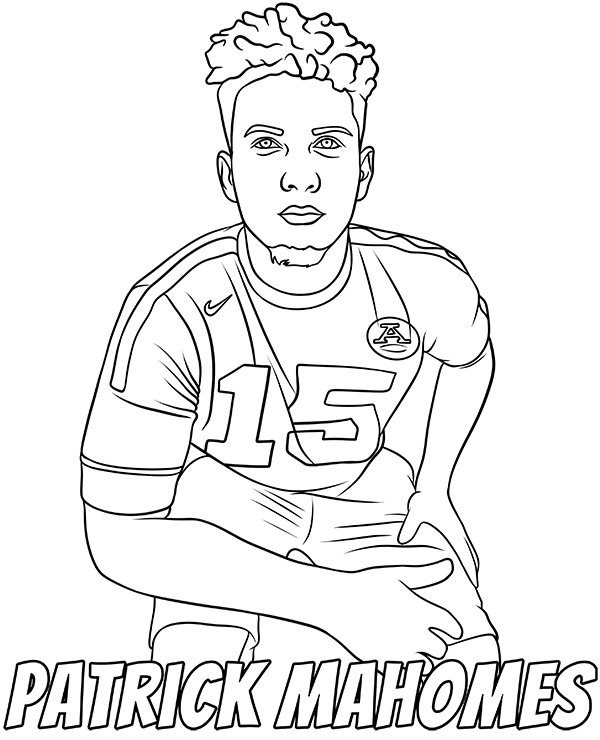 Patrick mahomes coloring sheet footballer