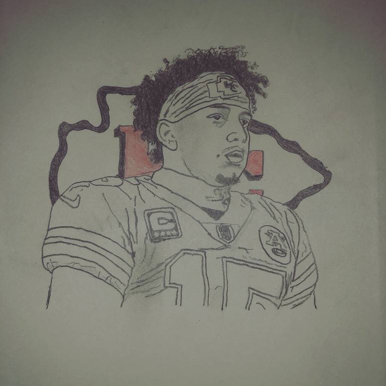 Patrick mahomes drawing by dalton schoenberger saatchi art