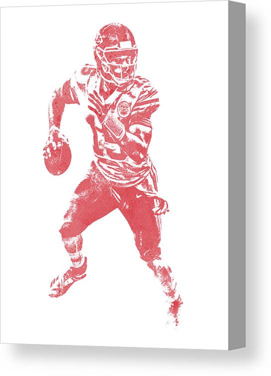 Patrick mahomes kansas city chiefs water color art canvas print canvas art by joe hamilton