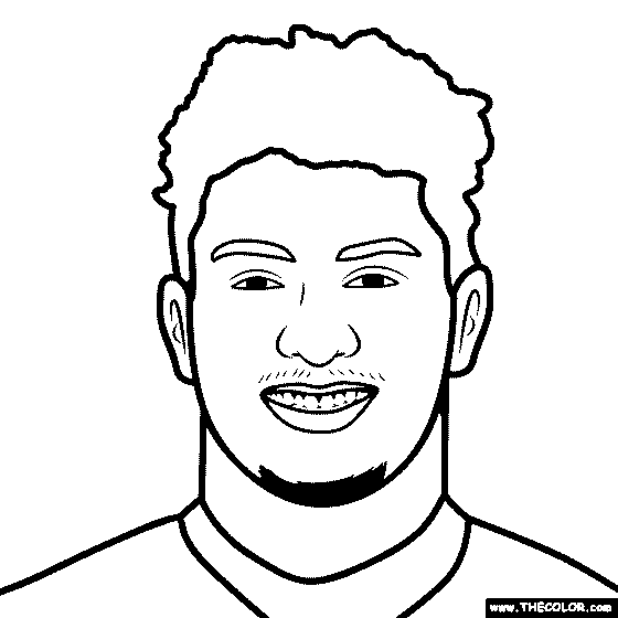 Patrick mahomes coloring pages printable for free download