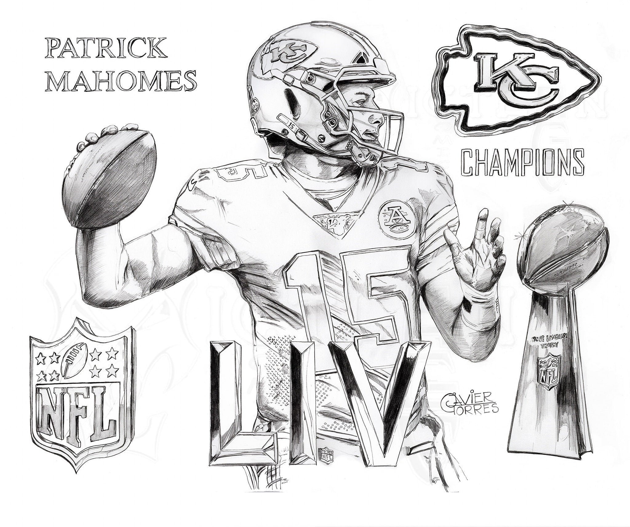 Mahomes drawing