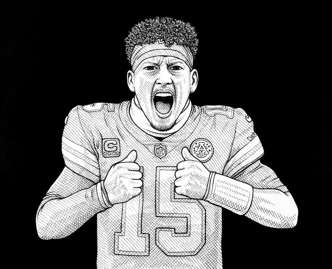 Drawing of mahomes rkansascitychiefs