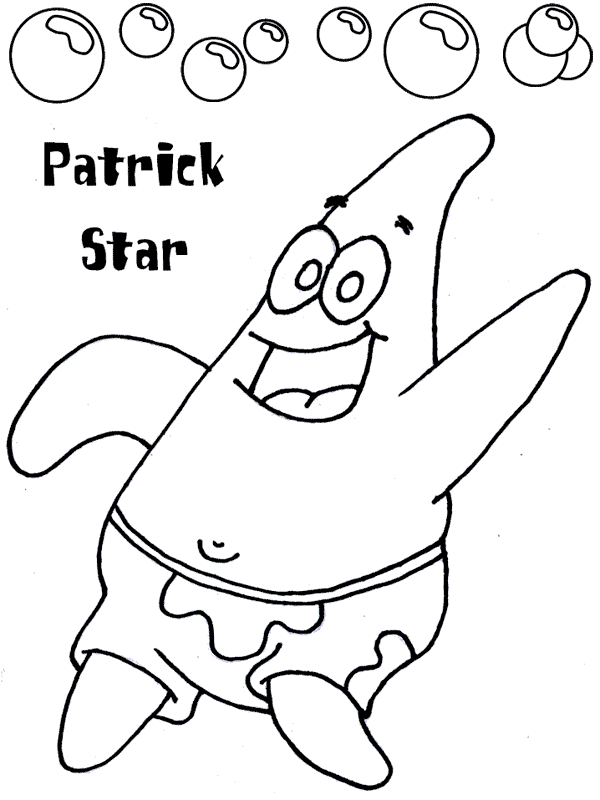 Patrick star coloring page