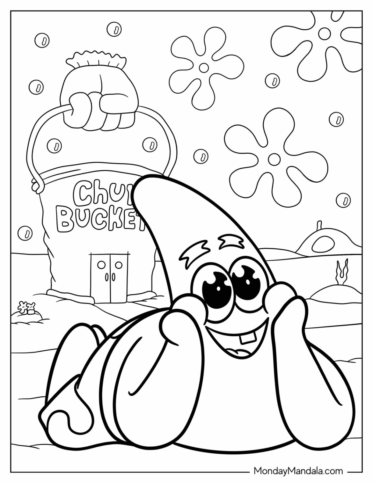 Patrick star coloring pages free pdf printables