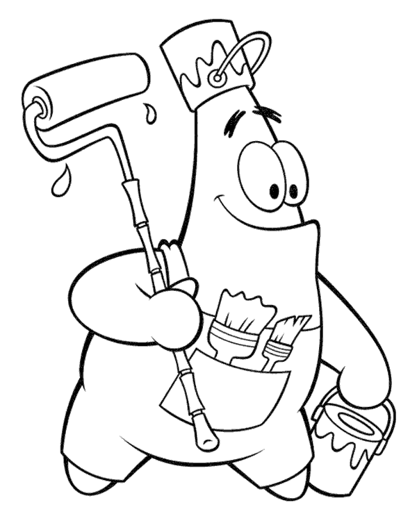 Patrick star coloring page for kids