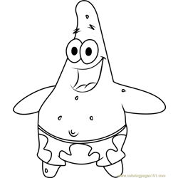 Patrick star coloring page for kids