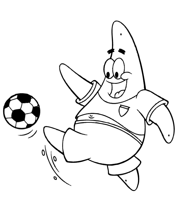 Patrick star coloring page sheet football