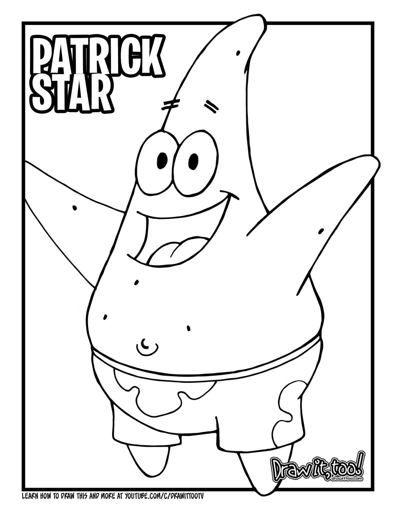 How to draw patrick star spongebob squarepants drawing tutorial