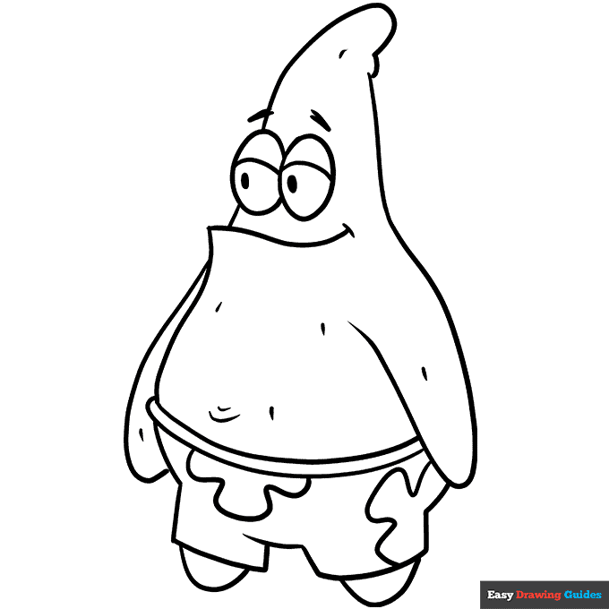 Patrick star from spongebob squarepants coloring page easy drawing guides
