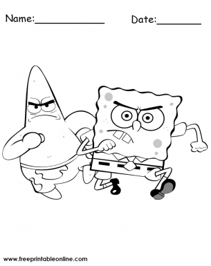 Spongebob and patrick coloring sheet