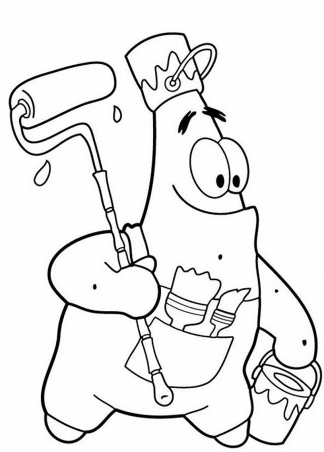 Patrick star coloring pages printable for free download