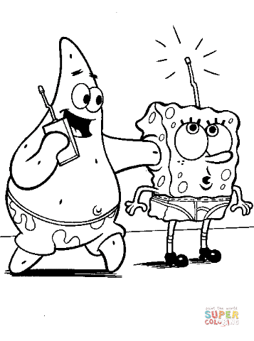 Sponge bob with his friend patrick star coloring page free printable coloring pages