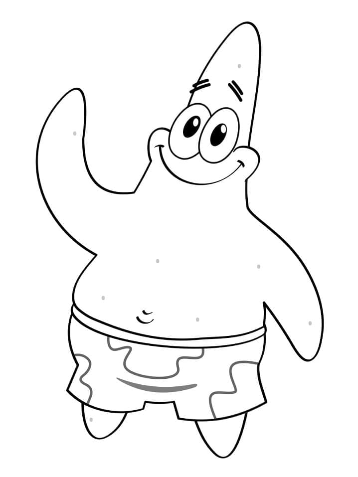 Cute patrick star coloring page