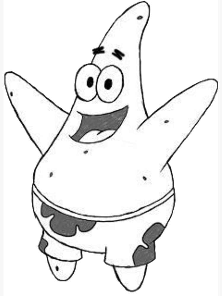 Patrick star cartoon drawing art print for sale by sticker store