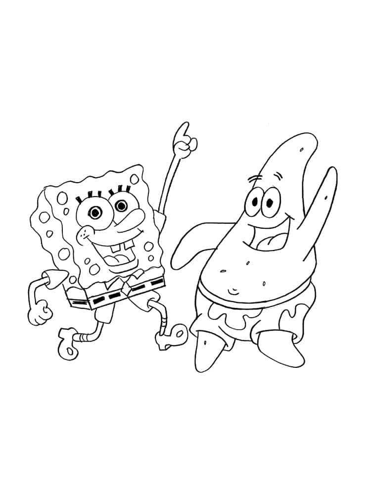 Sponge bob and patrick star chilling coloring page