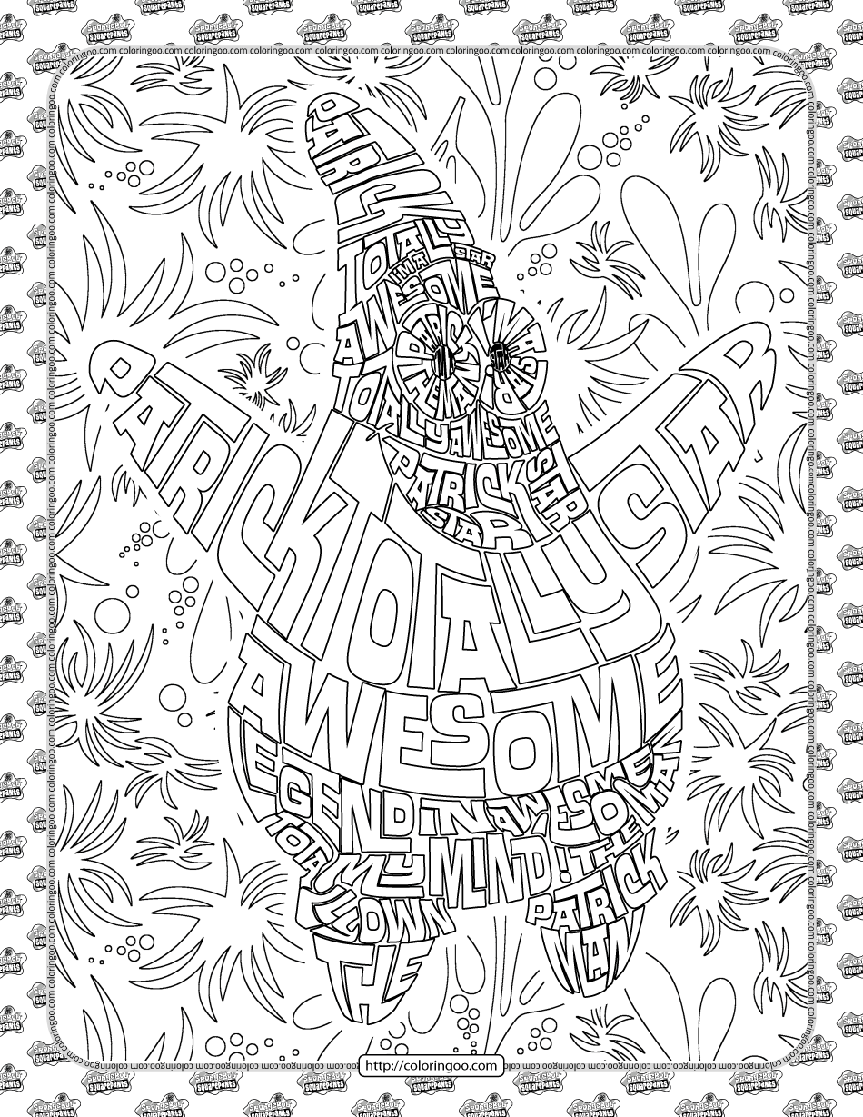 Patrick star coloring page