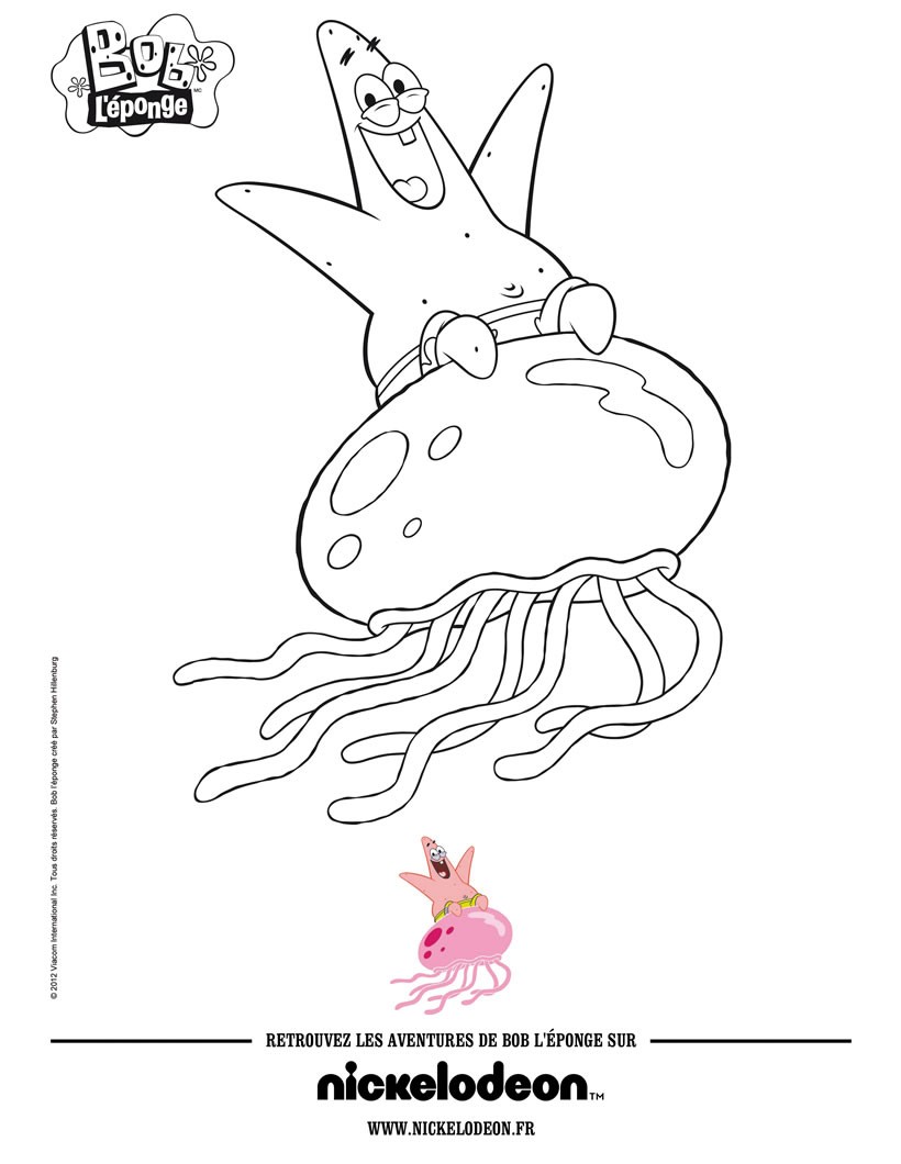 Patrick stars jellyfish fun coloring pages