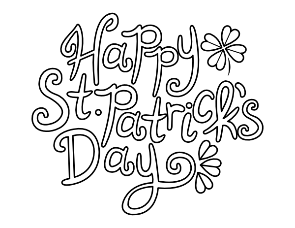 Printable easy happy saint patricks day coloring page