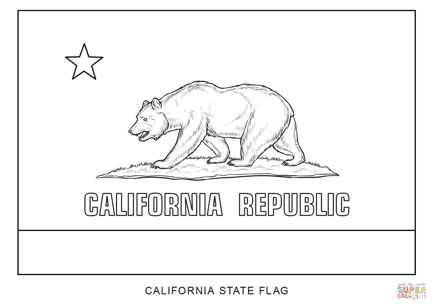 Flag of california coloring page free printable coloring pages