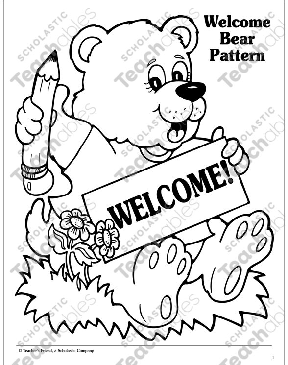 Wele bear pattern printable coloring pages