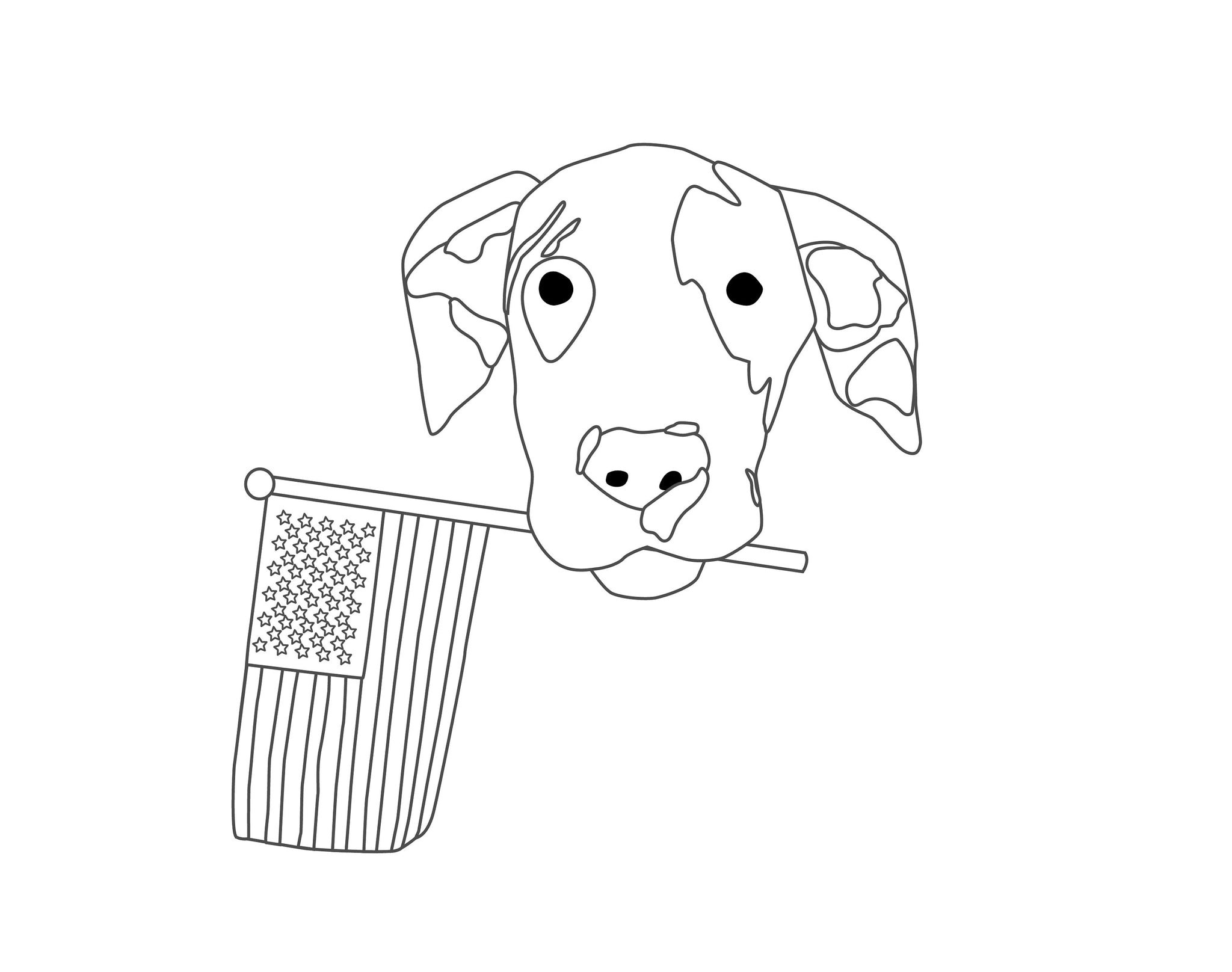 Patriotic th of july puppy dog faces coloring pages â