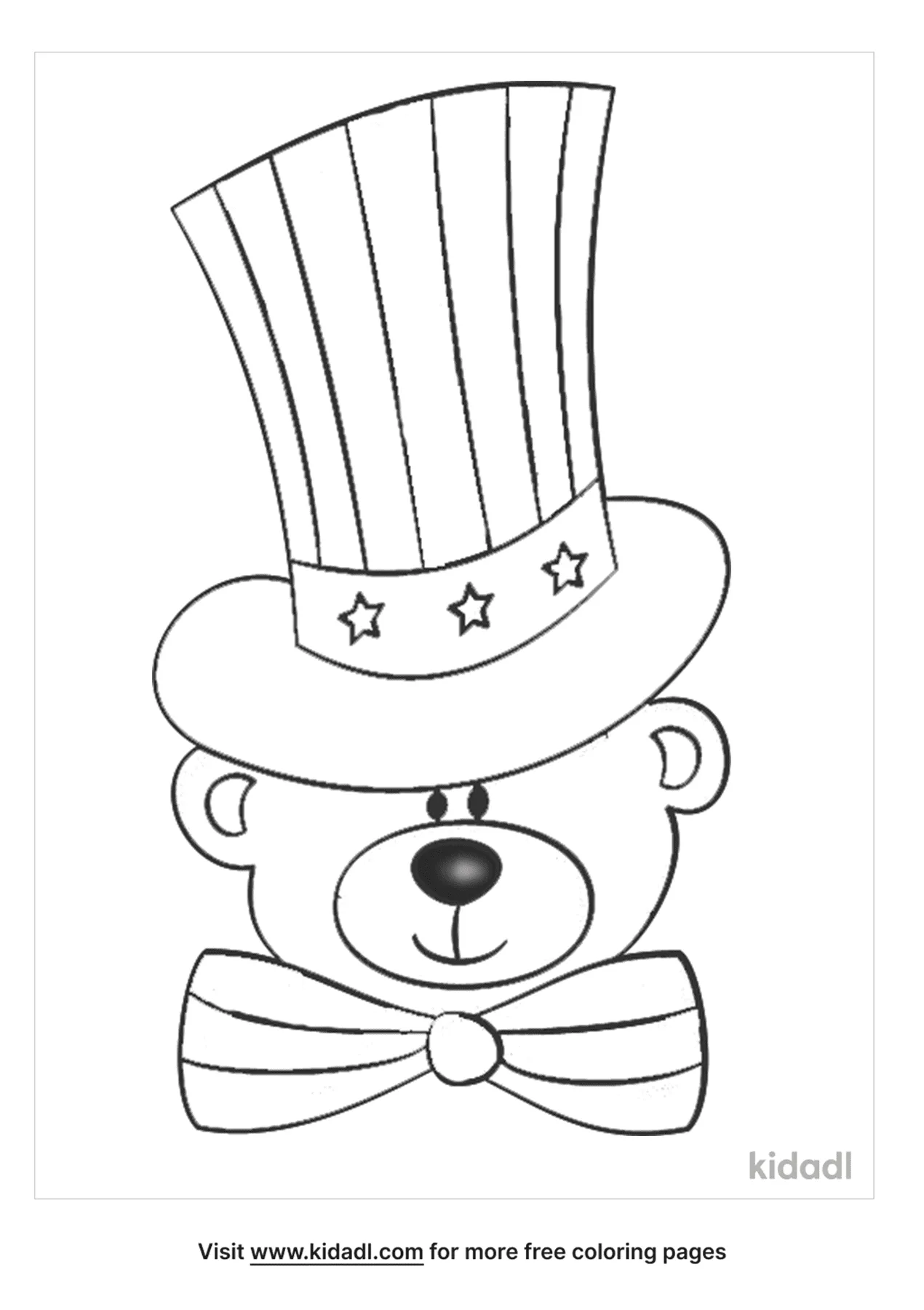Free patriotic teddy bear coloring page coloring page printables