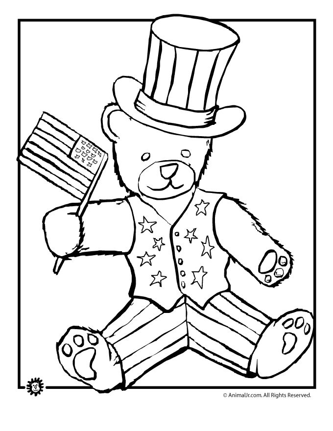 Th of july coloring pages summer printables woo jr kids activities childrens publishing coloring pages cartoon coloring pages bear coloring pages