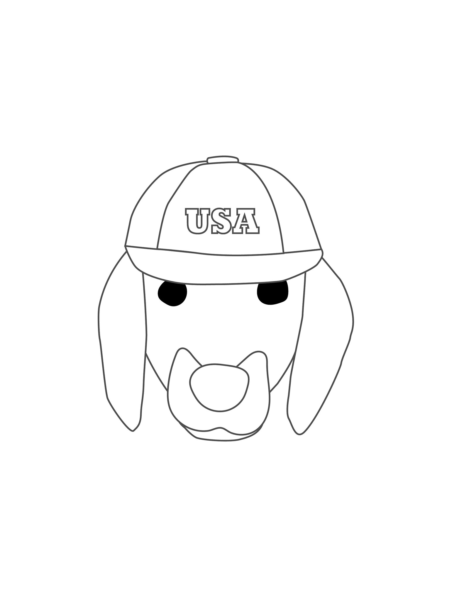 Patriotic th of july puppy dog faces coloring pages â