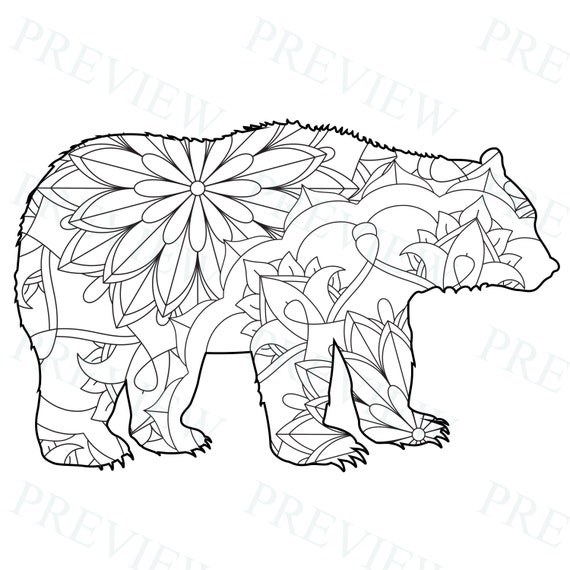 Kdp wildlife animals mandala coloring pages interior low content books elephant bear lion eagle gorilla wolf mercial use x pdf