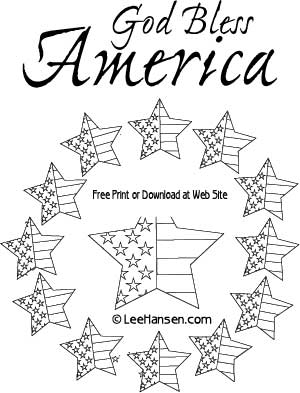 Patriotic usa july coloring pages and digistamps