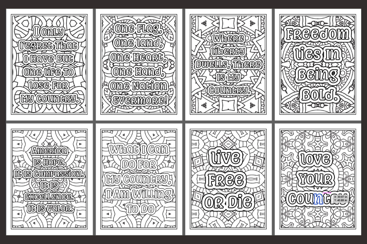 Patriotic coloring pages for adults kdp coloring book