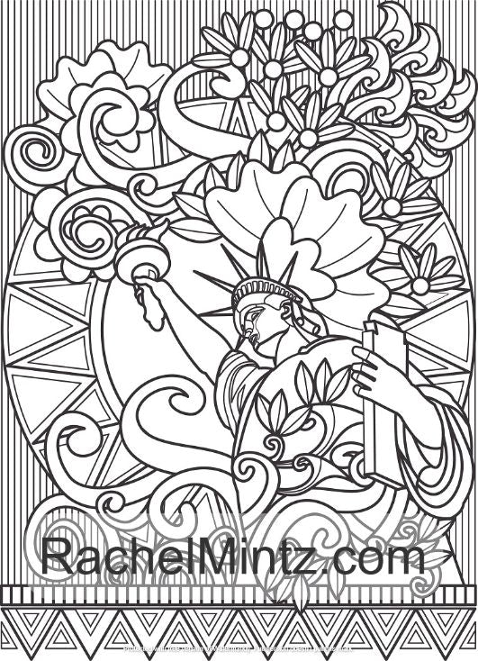 Usa patriotic adults coloring book