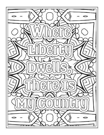 Premium vector patriotic quotes coloring pages for kdp coloring pages